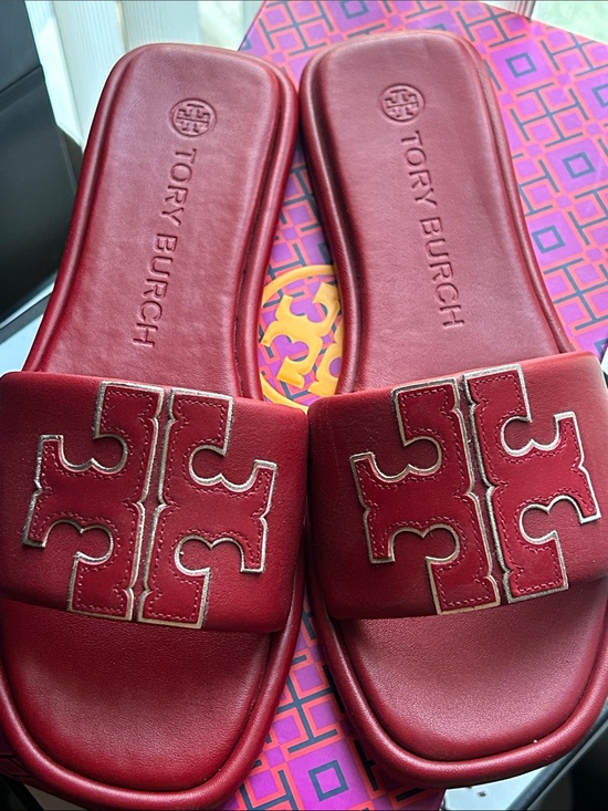 Tory Burch Shoes - Tory Burch Red Logo Sandals